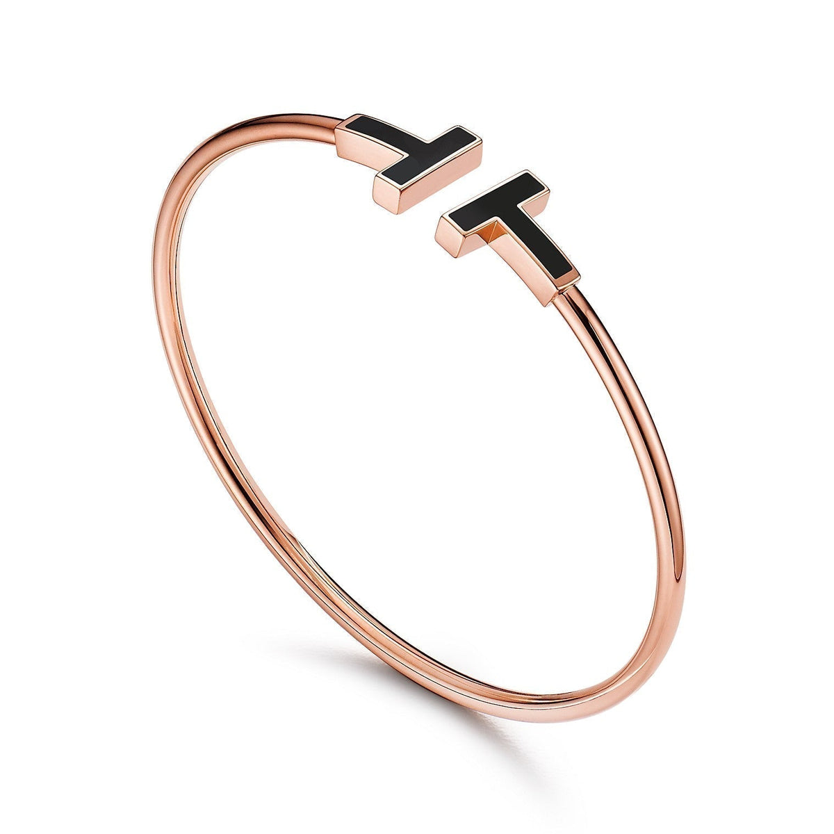 [⭐Sparkve Jewels]T BRACELET 1.8MM ONYX PINK GOLD