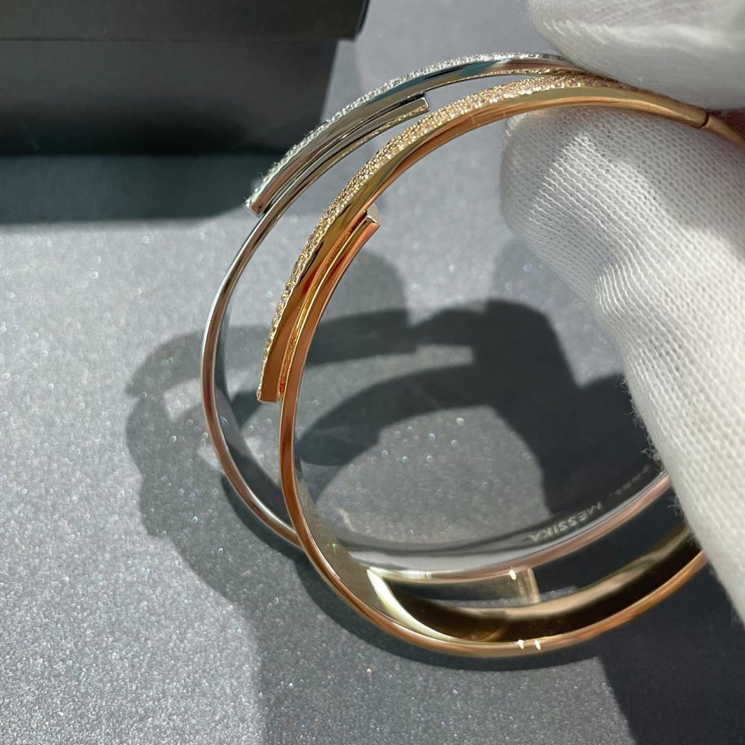 [⭐Sparkve]Move Noa Rose Gold Pavé Diamond Bangle Bracelet