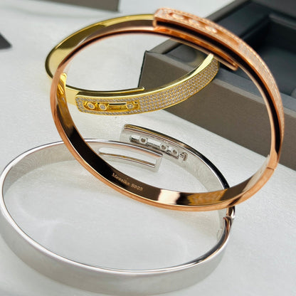 [⭐Sparkve]Move Noa Rose Gold Pavé Diamond Bangle Bracelet