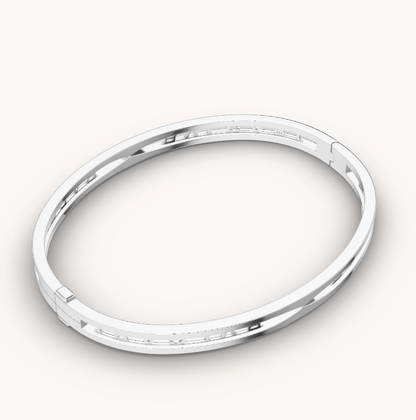 [⭐Sparkve]ZERO 1 SPIRAL LOGO SILVER BRACELET