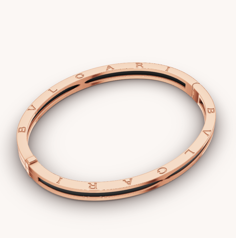 [⭐Sparkve]ZERO 1 PINK GOLD WITH BLACK CERAMIC BRACELET