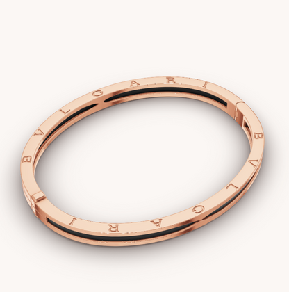 [⭐Sparkve]ZERO 1 PINK GOLD WITH BLACK CERAMIC BRACELET