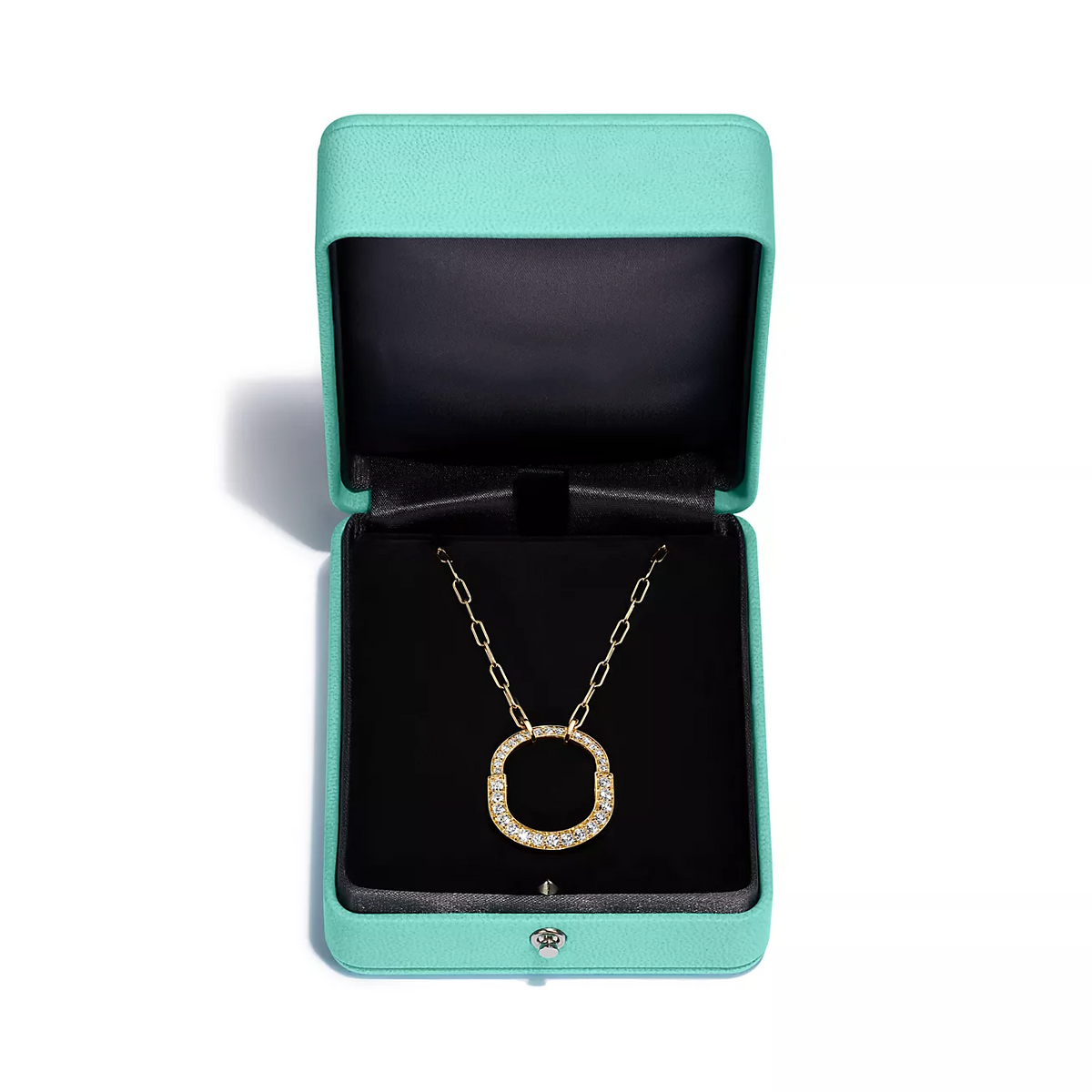 [⭐Sparkve Jewels]LOCK NECKLACE MEDIUM PENDANT GOLD PAVED DIAMONDS