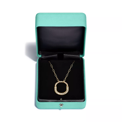 [⭐Sparkve Jewels]LOCK NECKLACE MEDIUM PENDANT GOLD PAVED DIAMONDS