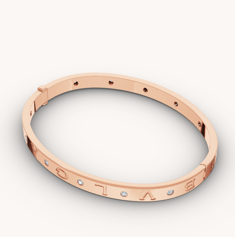 [⭐Sparkve]ZERO 1 PINK GOLD 12 DIAMONDS BRACELET