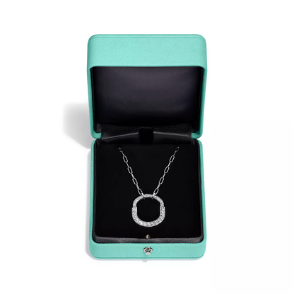 [⭐Sparkve Jewels]LOCK NECKLACE MEDIUM PENDANT SILVER PAVED DIAMONDS