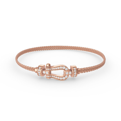 [⭐Sparkve]FORCE SMALL HORSESHOE  DIAMOND CHAIN ROPE BRACELET