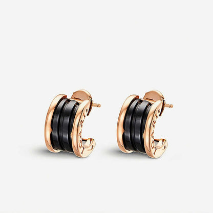 [⭐Sparkve]ZERO 1 PINK GOLD CERAMIC EARRINGS