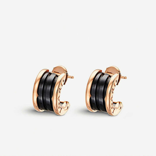 [⭐Sparkve]ZERO 1 PINK GOLD CERAMIC EARRINGS
