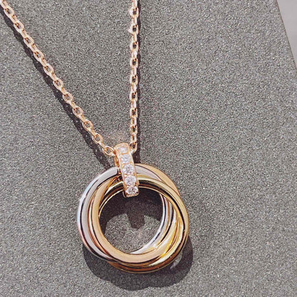 [⭐Sparkve]TRINITY NECKLACE GOLD  DIAMONDS