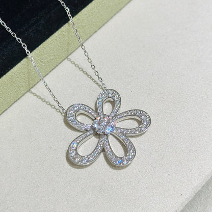 [⭐Sparkve]FLOWERLACE NECKLACE FULL DIAMONDS