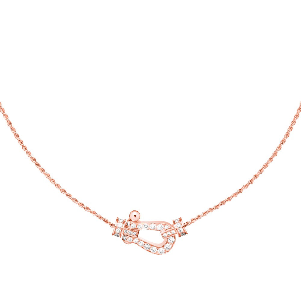 [⭐Sparkve]FORCE 10 PINK GOLD DIAMOND NECKLACE