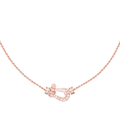 [⭐Sparkve]FORCE 10 PINK GOLD DIAMOND NECKLACE