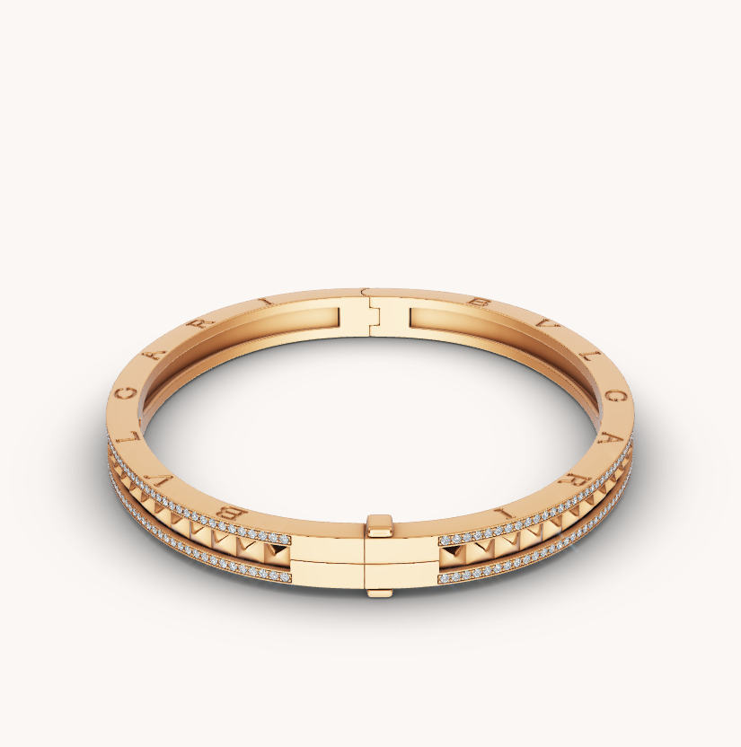 [⭐Sparkve]ZERO 1 SPIRAL AND PAVED DIAMOND GOLD BRACELET