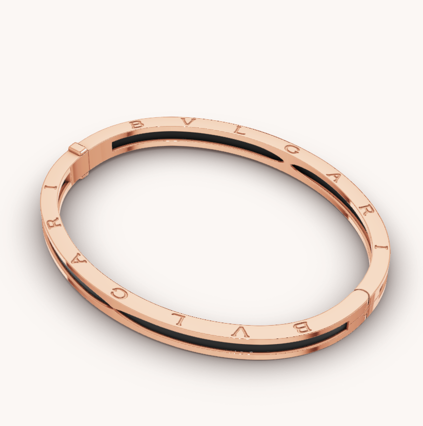 [⭐Sparkve]ZERO 1 PINK GOLD WITH BLACK CERAMIC BRACELET