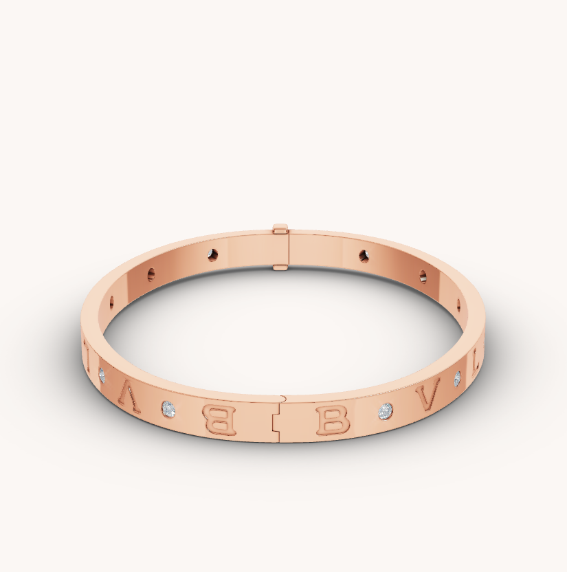 [⭐Sparkve]ZERO 1 PINK GOLD 12 DIAMONDS BRACELET