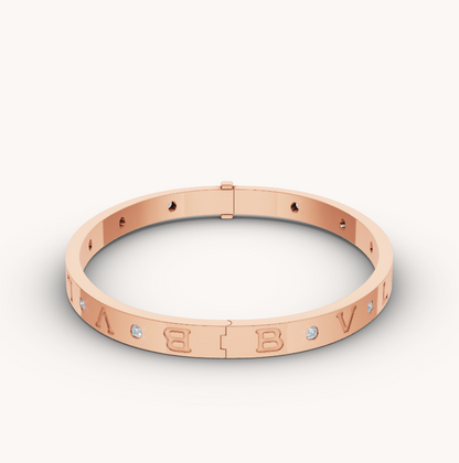 [⭐Sparkve]ZERO 1 PINK GOLD 12 DIAMONDS BRACELET