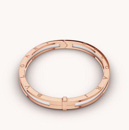 [⭐Sparkve]ZERO 1 PINK GOLD WITH WHITE CERAMIC BRACELET