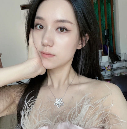 [⭐Sparkve]FLOWERLACE NECKLACE FULL DIAMONDS