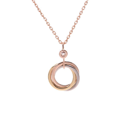[⭐Sparkve]TRINITY SILVER GOLD PINK GOLD NECKLACE