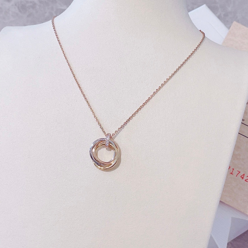 [⭐Sparkve]TRINITY NECKLACE GOLD  DIAMONDS