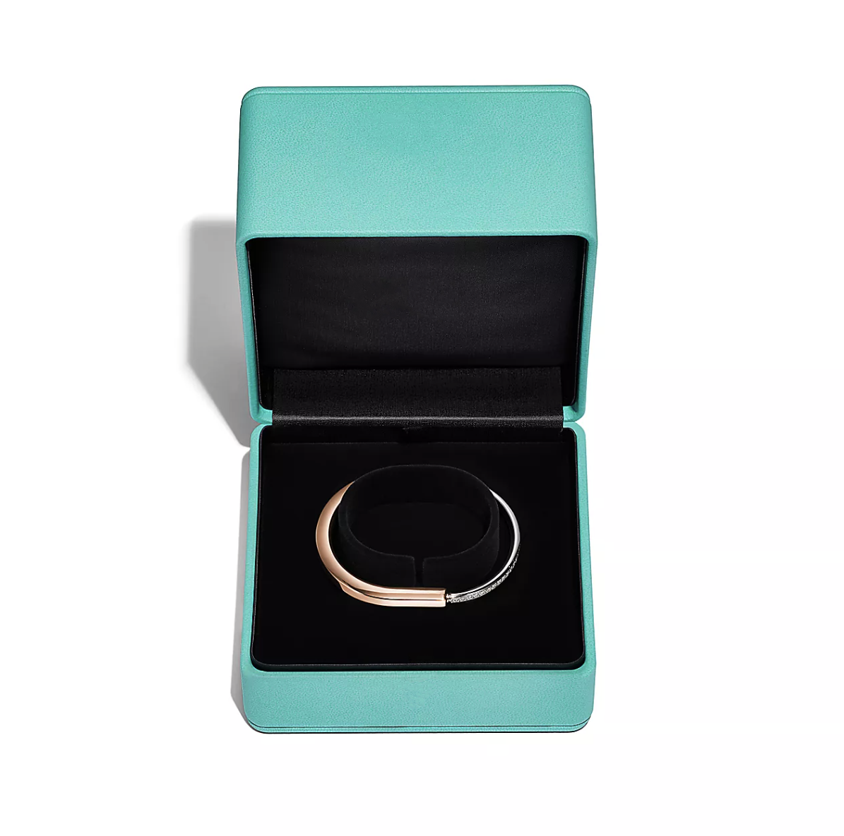 [⭐Sparkve Jewels]LOCK BRACELET ROSE AND WHITE GOLD DIAMOND