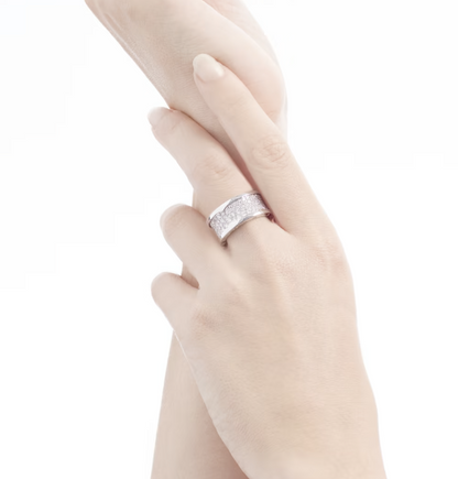 [⭐Sparkve]ZERO 1 WITH PAVED DIAMONDS ON THE SPIRAL RING