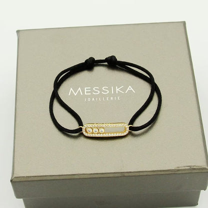 [⭐Sparkve]Messika Care(s) pink cord pavé bracelet