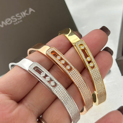 [⭐Sparkve]Move Noa Rose Gold Pavé Diamond Bangle Bracelet