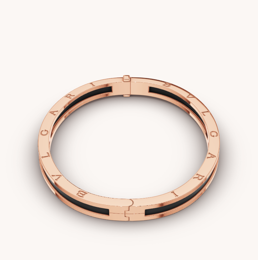 [⭐Sparkve]ZERO 1 PINK GOLD WITH BLACK CERAMIC BRACELET