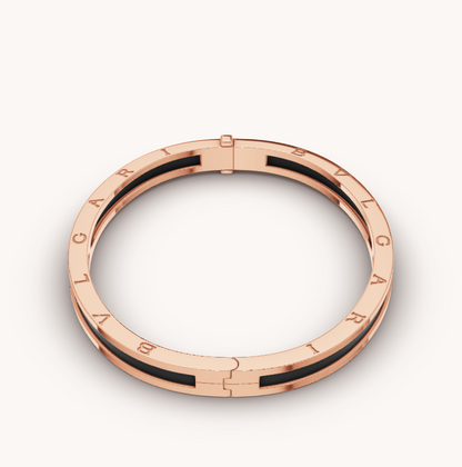 [⭐Sparkve]ZERO 1 PINK GOLD WITH BLACK CERAMIC BRACELET