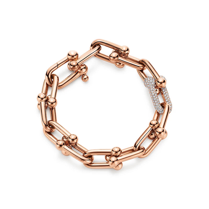 [⭐Sparkve Jewels]HARDWEAR BRACELET PINK GOLD AND SILVER DIAMOND