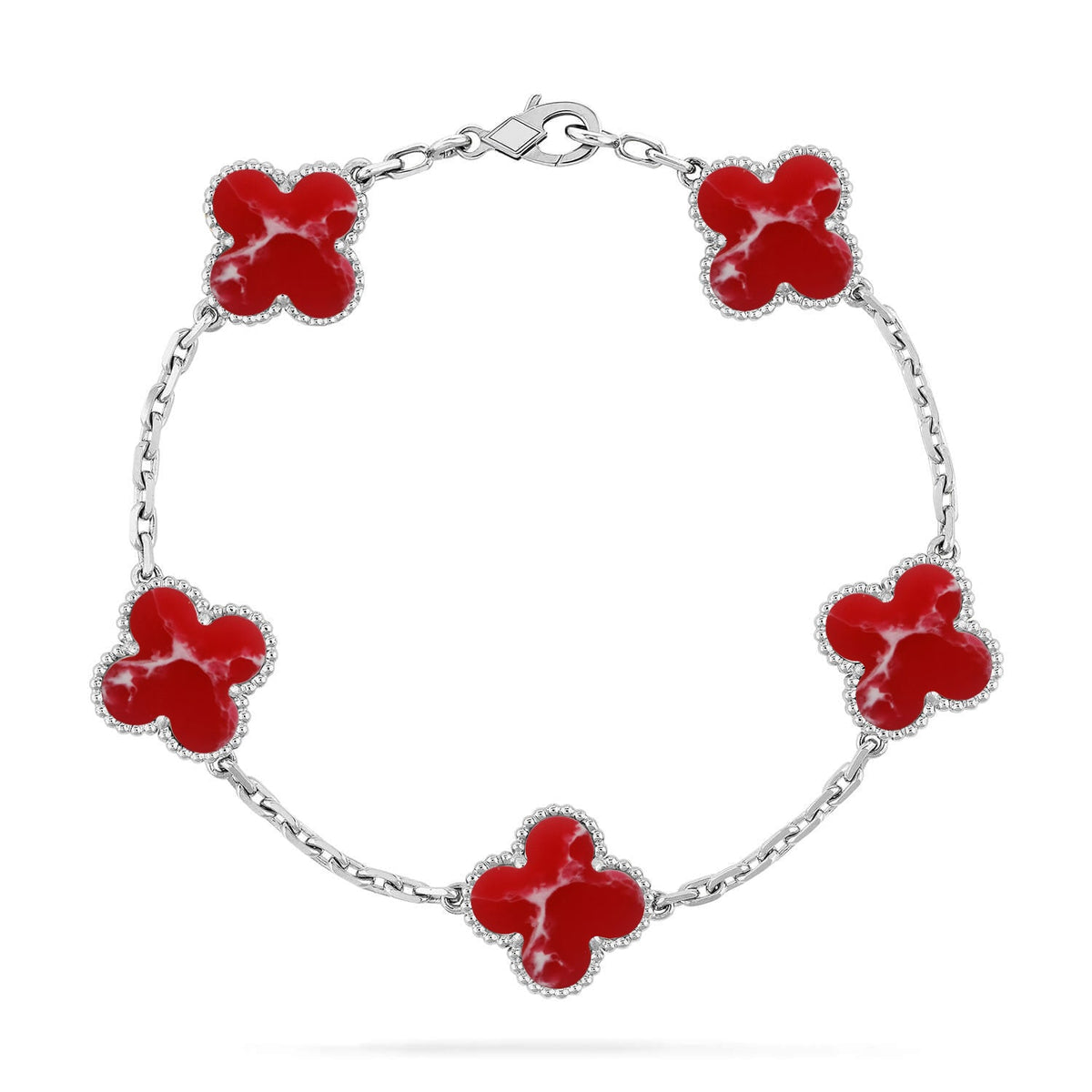 [⭐Sparkve]CLOVER 5 MOTIF RED PATTERN BRACELET COLLECTION