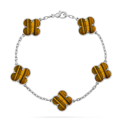 [⭐Sparkve] CLOVER 5 MOTIFS TIGER EYE BRACELET COLLECTION