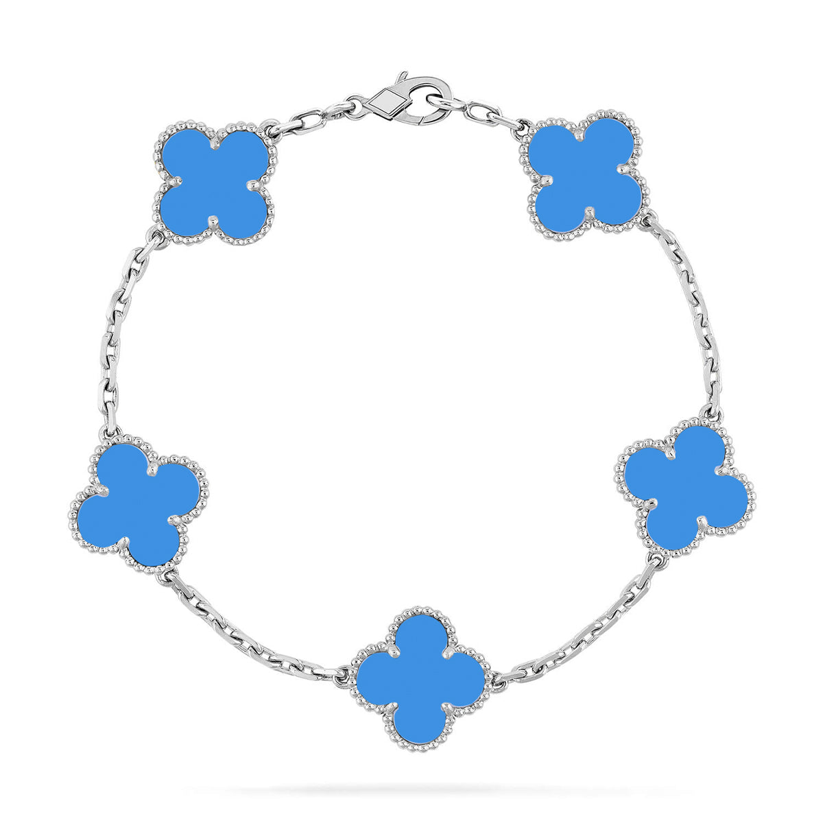 [⭐Sparkve] CLOVER 5 MOTIF BLUE AGATE BRACELET COLLECTION