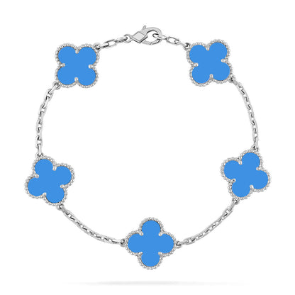 [⭐Sparkve] CLOVER 5 MOTIF BLUE AGATE BRACELET COLLECTION