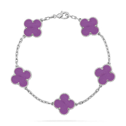 [⭐Sparkve] CLOVER 5 MOTIF VIOLET BRACELET COLLECTION