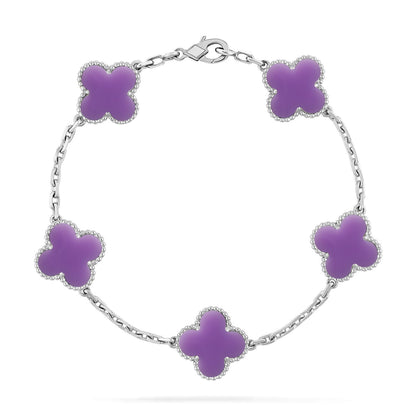 [⭐Sparkve]CLOVER 5 MOTIF LIGHT PURPLE BRACELET COLLECTION