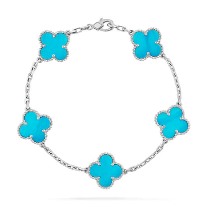 [⭐Sparkve] CLOVER 5 MOTIF TURQUOISE BRACELET COLLECTION