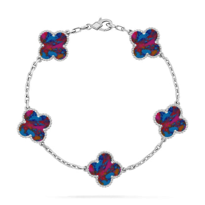 [⭐Sparkve]CLOVER 5 MOTIF COLOR GEMSTONES BRACELET COLLECTION