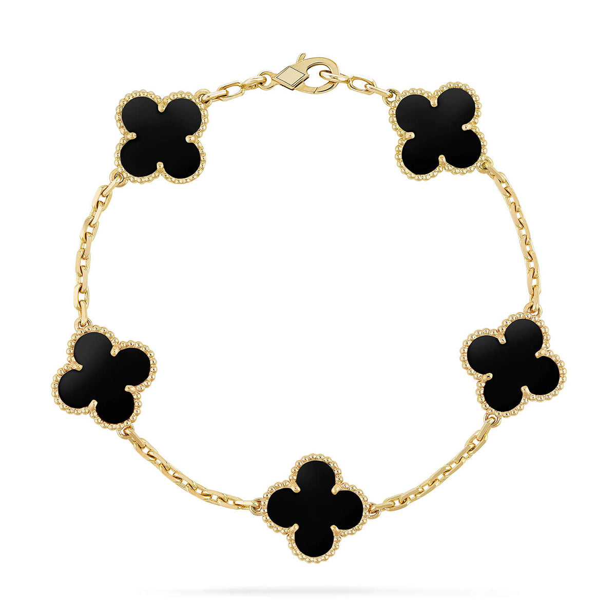 [⭐Sparkve] CLOVER 5 MOTIF ONYXS BRACELET COLLECTION