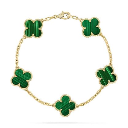 [⭐Sparkve] CLOVER 5 MOTIF MALACHITE BRACELET COLLECTION