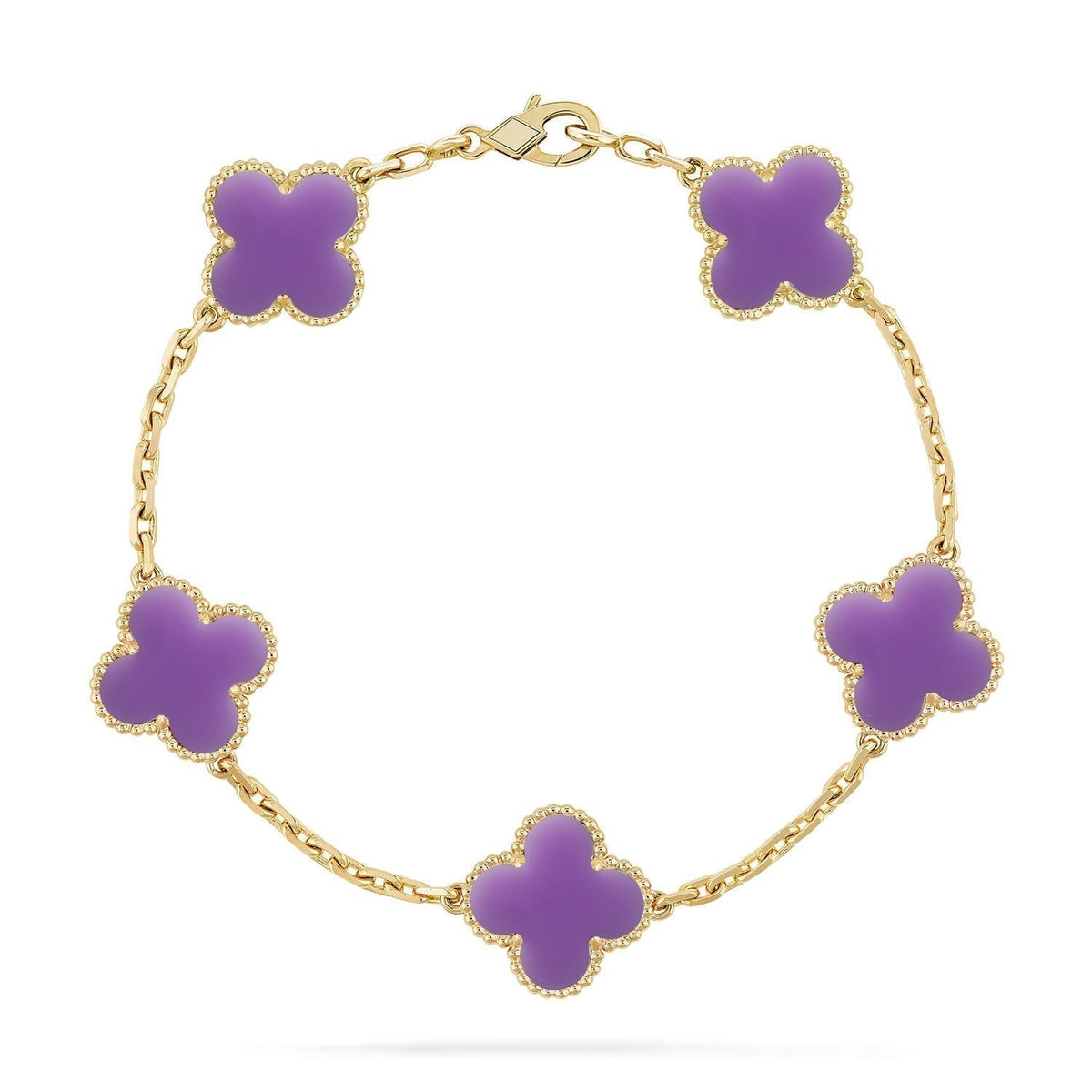 [⭐Sparkve]CLOVER 5 MOTIF LIGHT PURPLE BRACELET COLLECTION