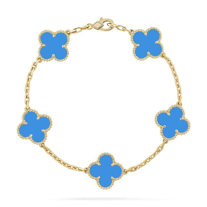 [⭐Sparkve] CLOVER 5 MOTIF BLUE AGATE BRACELET COLLECTION