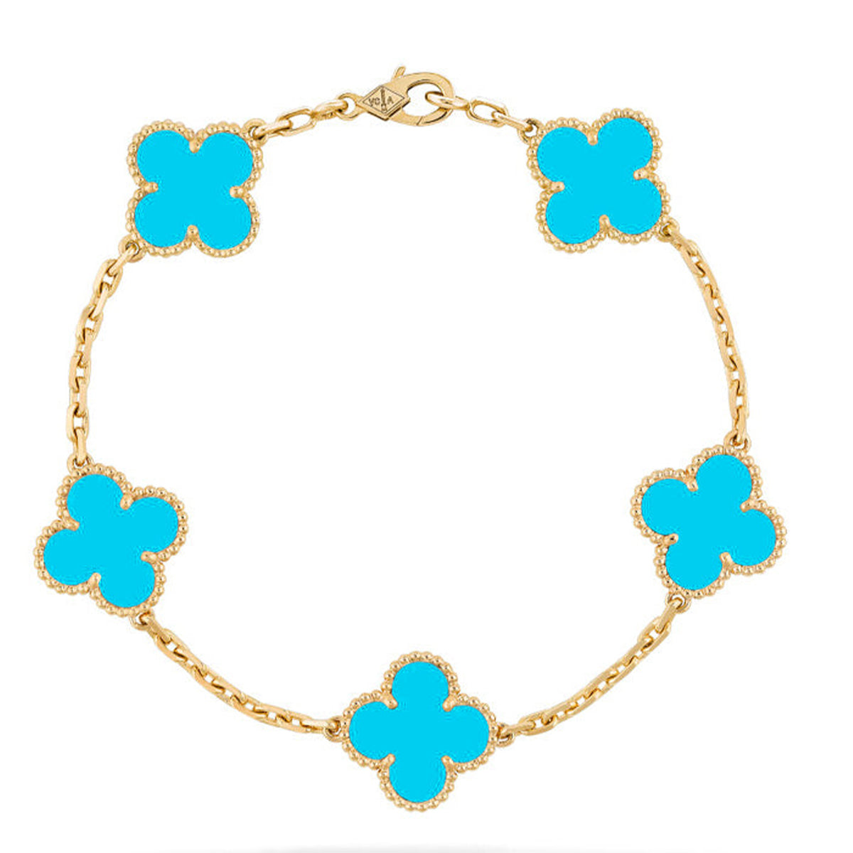 [⭐Sparkve] CLOVER 5 MOTIF TURQUOISE BRACELET COLLECTION