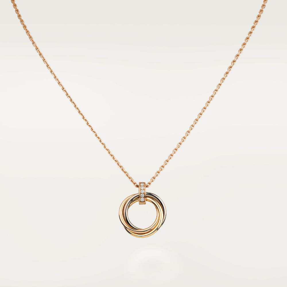 [⭐Sparkve]TRINITY NECKLACE GOLD  DIAMONDS