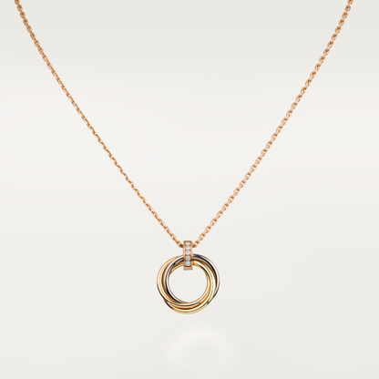 [⭐Sparkve]TRINITY NECKLACE GOLD  DIAMONDS
