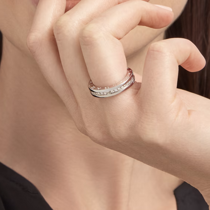 [⭐Sparkve]ZERO 1 ONE-BAND PAVED DIAMONDS ON THE SPIRAL RING