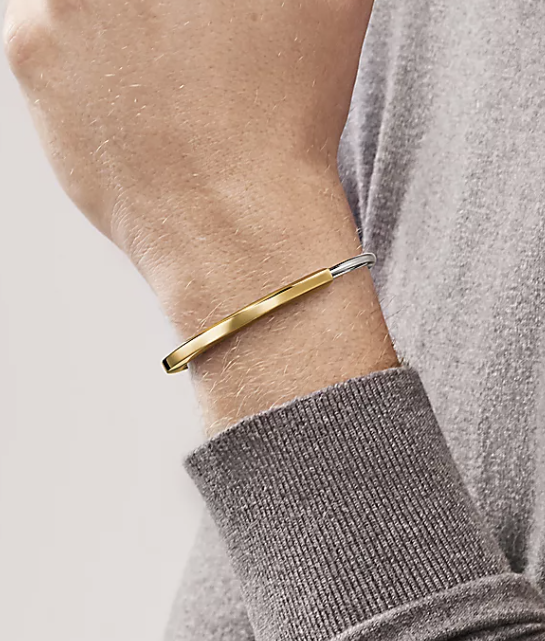 [⭐Sparkve Jewels]LOCK BRACELET YELLOW AND WHITE GOLD