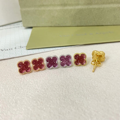 [⭐Sparkve]2026 NEW MINI CLOVER 1 MOTIF  BUBBLE PINK ENAMEL